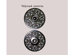 Кнопка узор 22 мм, чёрный никель